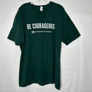 Tultex Men’s T-Shirt XL Green Colorado State University Rams Be Courageous Top